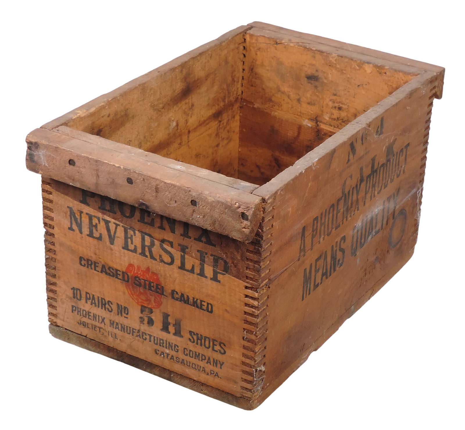 Phoenix Neverslip Crate, Greased Steel Calked Horseshoes, Phoenix Mfg Co., Joliet, Ill., Catasau... - 2