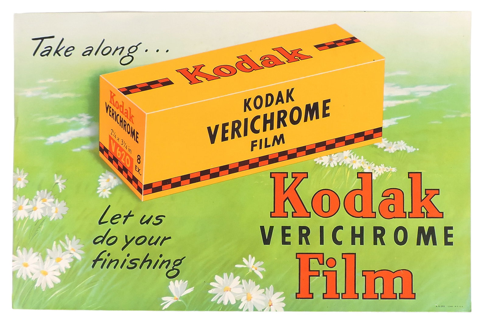 Kodak Verichrome Film Display Signs (2), light-weight paper, litho in the USA, Kodak Trade-Mark, ... - 2