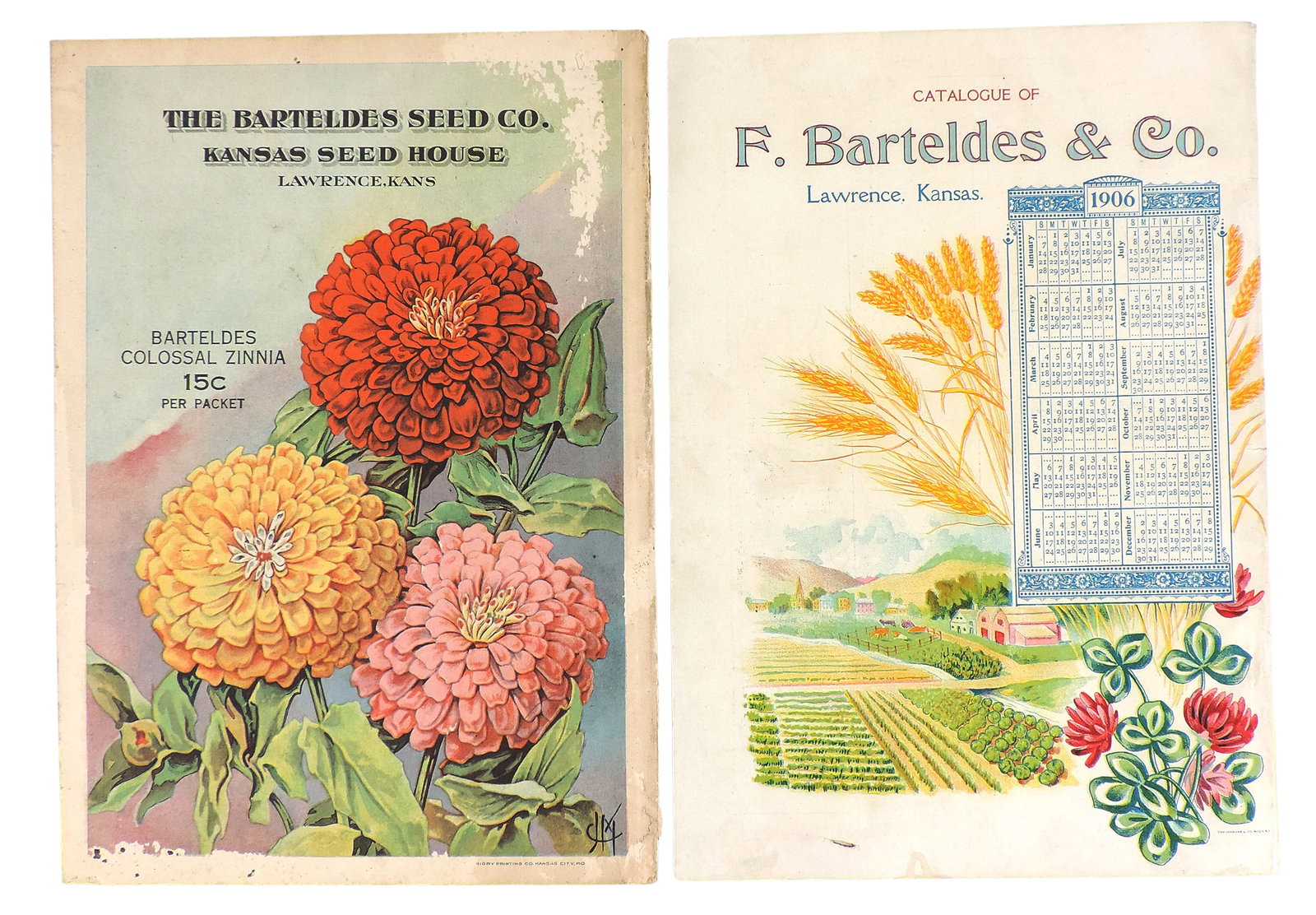 Barteldes Seed Catalogues (2), 1867-1919 Barteldes Seeds, 128 pgs. & 1906 F. Barteldes & Co., Price - 4