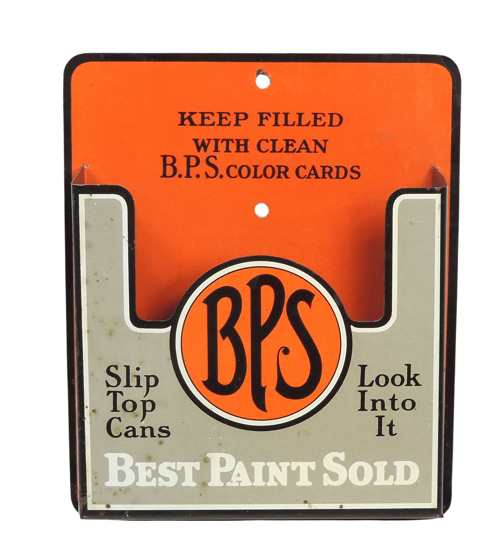 BPS "Best Paint Sold" Advertising Pamphlet Rack/Color Card Holder, litho on tin, wall mount,... (1 of 5)