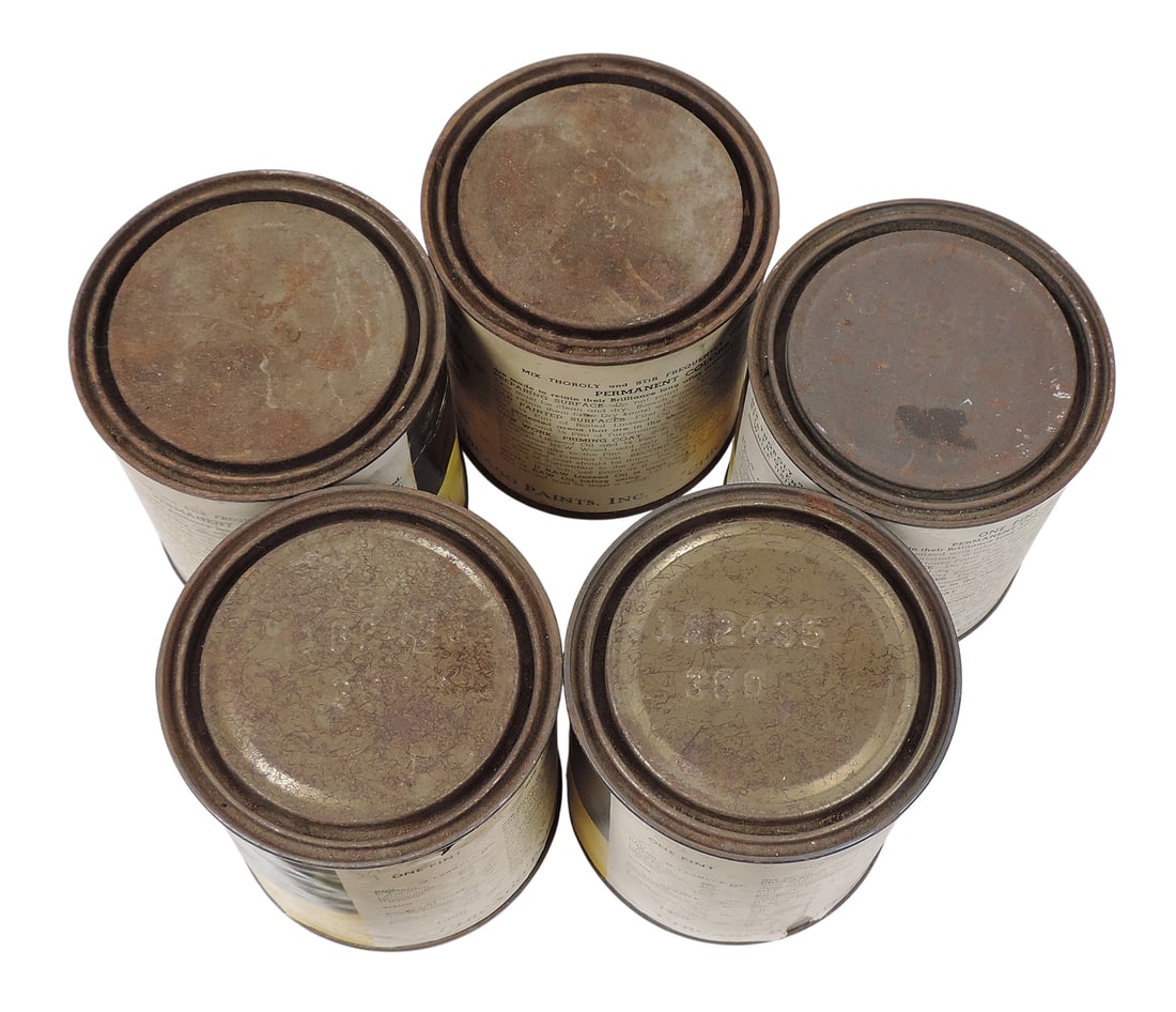 Chief Permanent Color Paint Cans (5), Chicago Paint, Inc., Chicago, metal cans w/orig paper labels, - 3