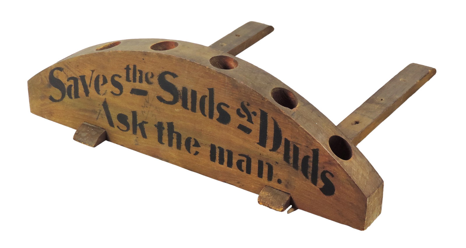 Country Store Advertising Display Stand, "Saves the Suds & Duds-Ask the Man" on both front & back... - 2