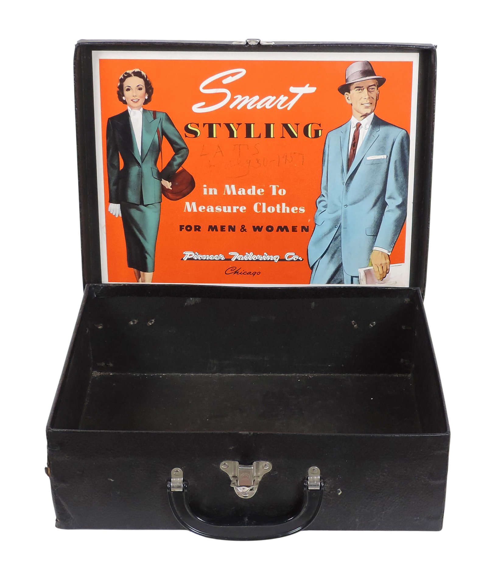 Pioneer Tailoring Co., Salesman Sample Case, Chicago, featuring a Smart Styling advertisement for... (1 of 2)
