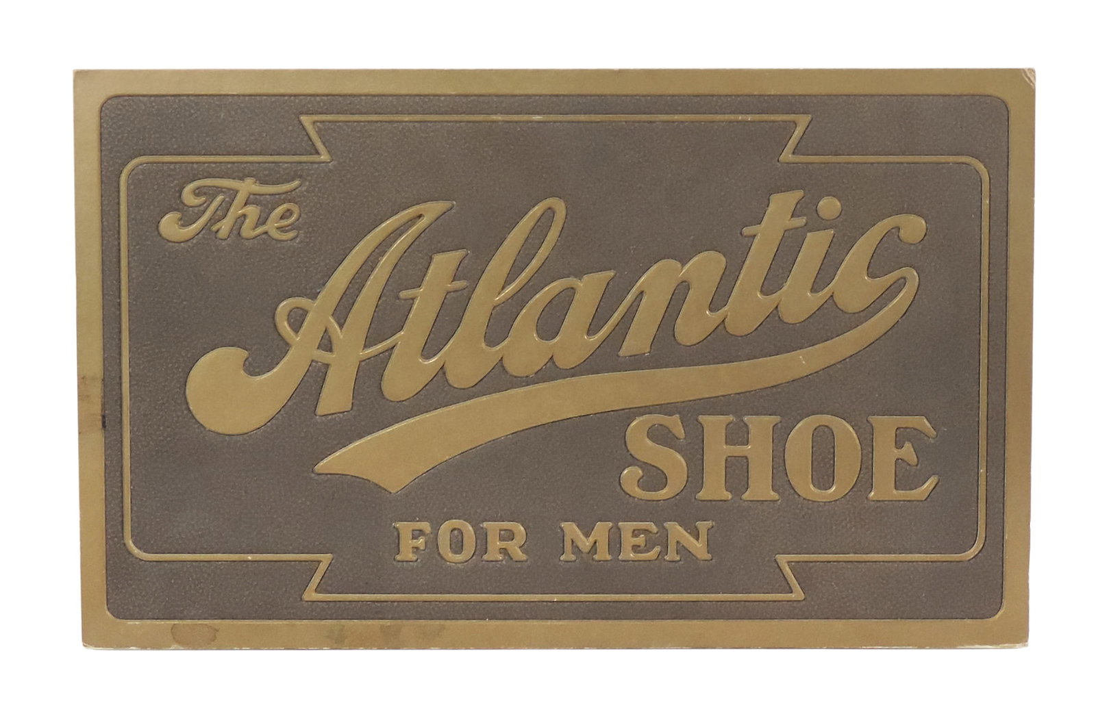 The Atlantic Shoe For Men Display Sign, stamped Common Sense Novelty Co. Manufacturers-Chicago on... (1 of 2)