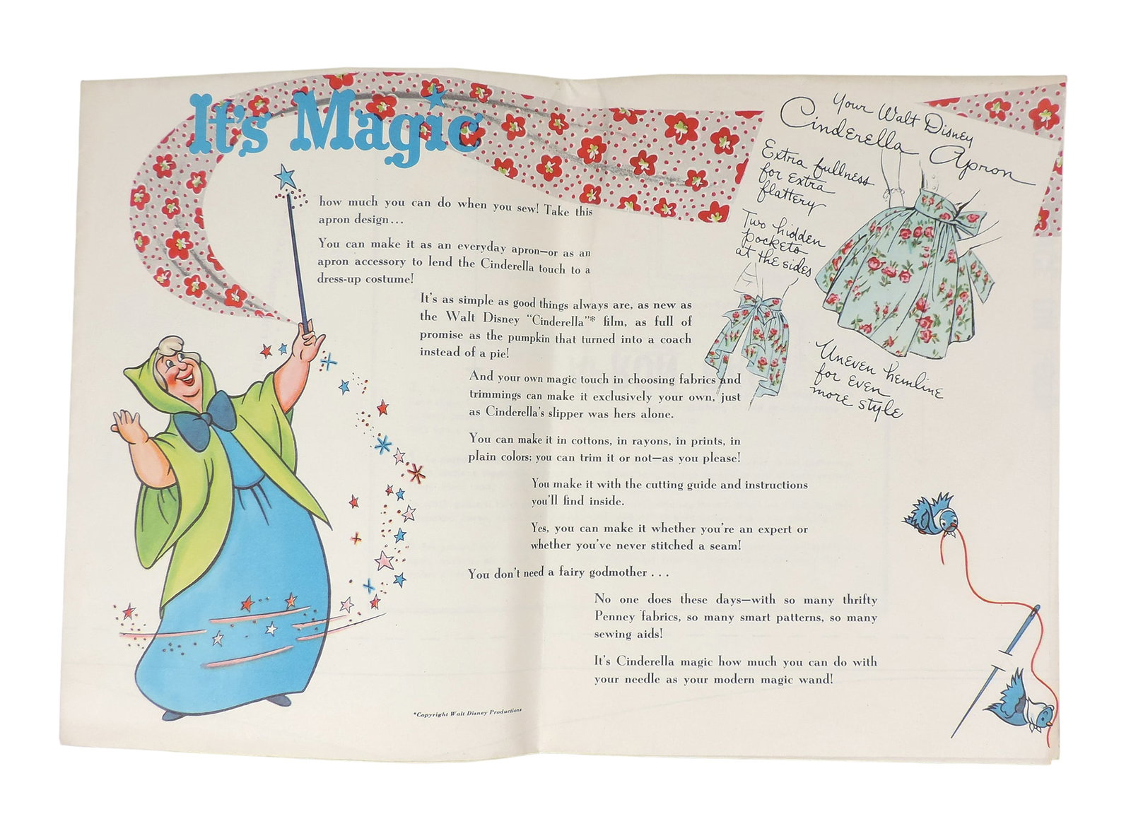 Walt Disney Cinderella Apron Pattern Sheet, styled by Penney's, J.C. Penney Co., Inc., copyrigh... - 3