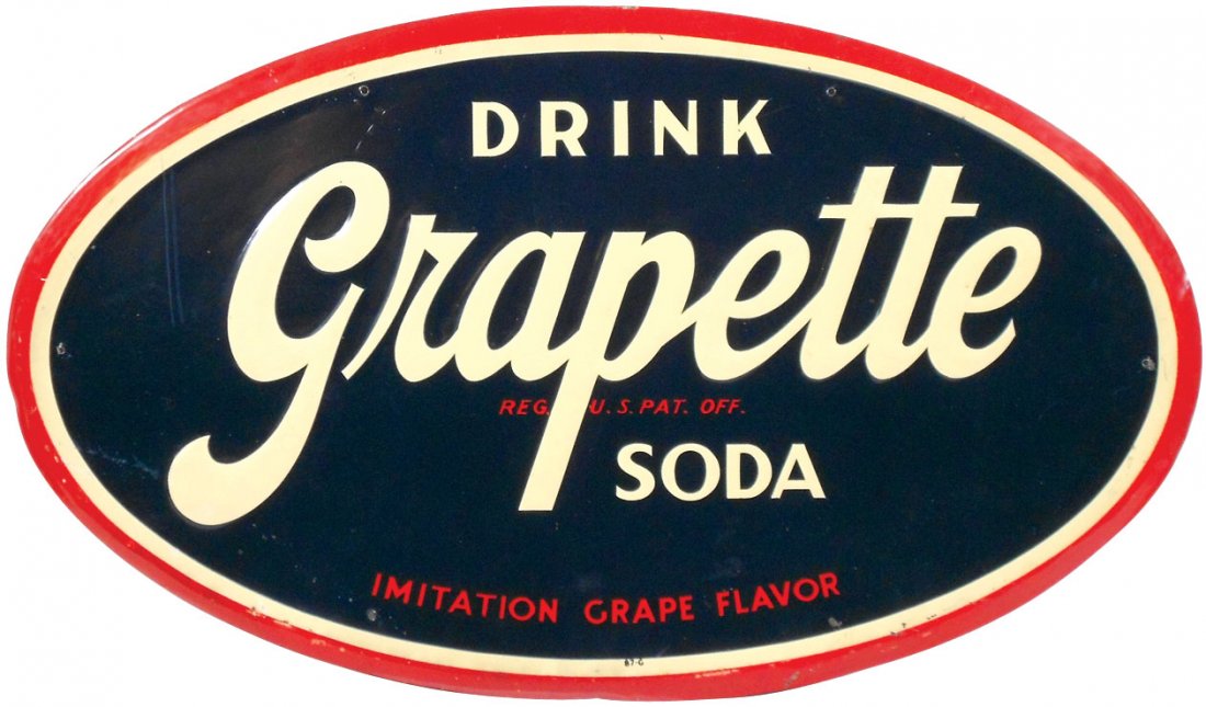 Soda fountain sign, "Drink Grapette Soda," selfframed Nov 02, 2013