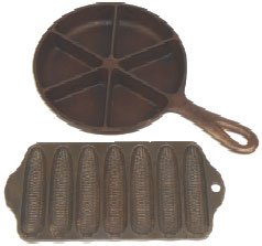 Kitchenware, 2 molds, Griswold Crispy Corn or Wheat: Kitchenware, 2 molds, Griswold Crispy Corn or Wheat Stick Pan #625 & Corn Bread Skillet-pat. Pending, both Exc cond.