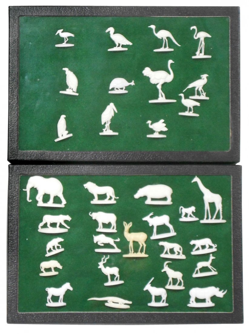 Coca-Cola & Fanta, Coca-Cola "Animals of Africa" &: Coca-Cola & Fanta, Coca-Cola "Animals of Africa" & Fanta "Birds of Africa," complete sets w/each piece obtained returning 6 caps & 1 penny, proceeds to help preserve animals, ivorine, Exc cond, lgst a