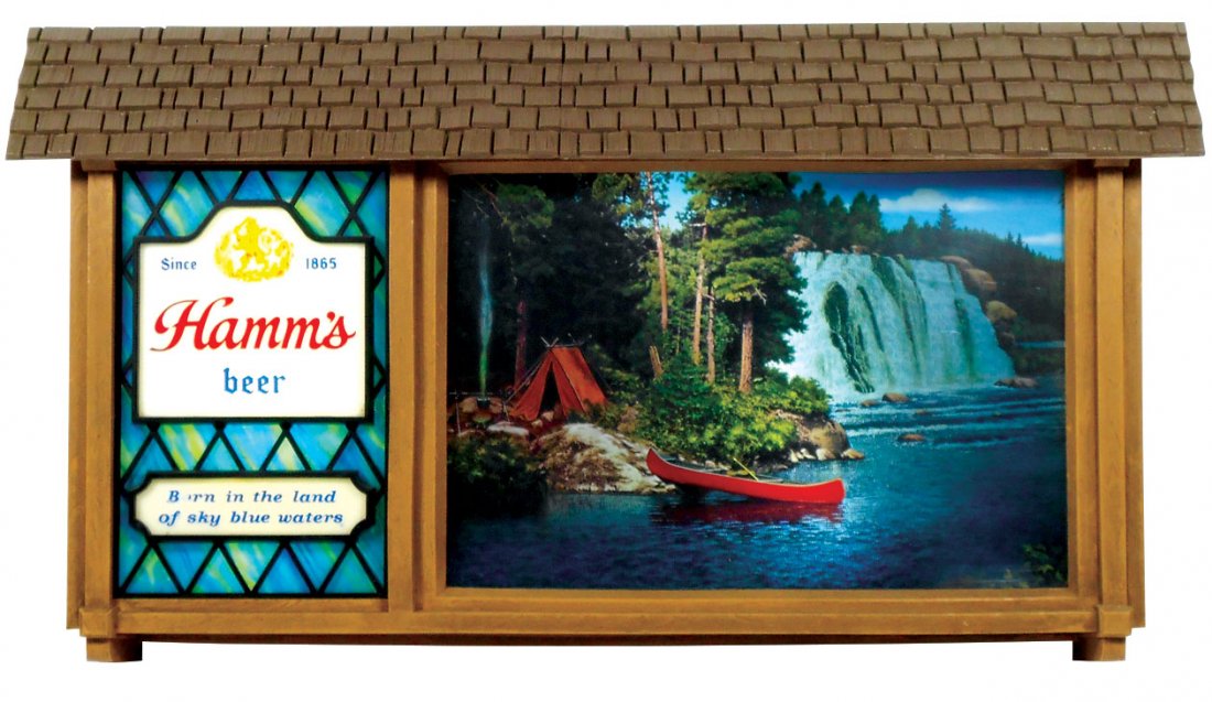 Breweriana, Hamm's beer lighted motion sign w/rotating Nov 01, 2013
