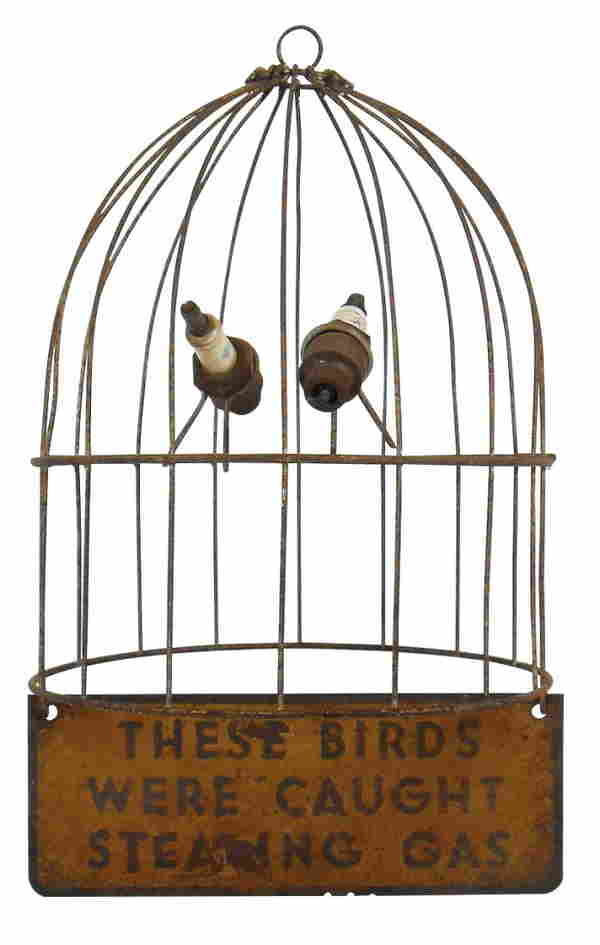 Petroliana, AC Spark Plug birdcage display, wire cage Nov 03, 2013