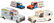 Toy ice cream vendor trucks (4), all Japanese tin