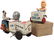 Toy ice cream vendors (2), Courtland tin windup scooter
