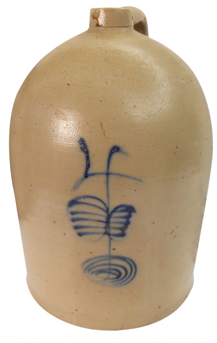 Stoneware beehive jug, 4 gal salt glaze, Rib Cage: Stoneware beehive jug, 4 gal salt glaze, Rib Cage w/Target, Exc cond, 16.5"H.