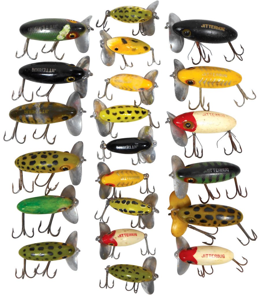 LOT DE 2 Leurres De Pêche Vintage Fred Arbogast Jitterbug Fishing Lures Akron Ohio 277797402161