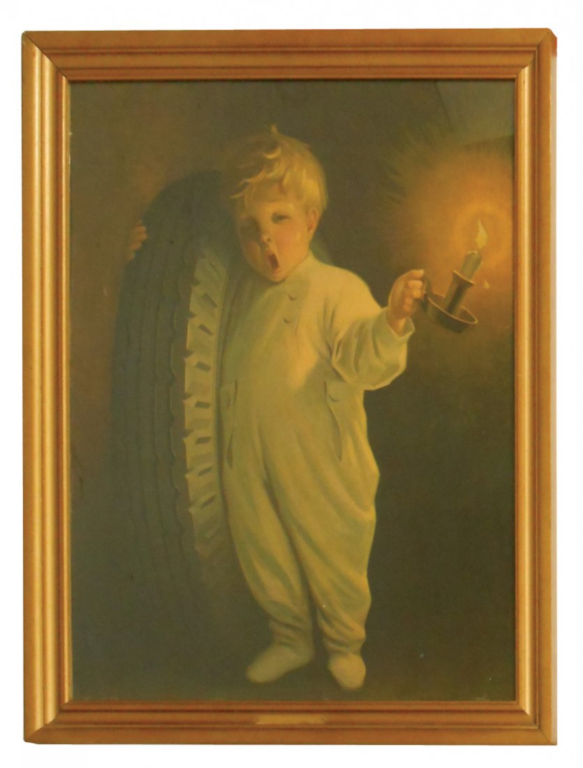 Petroliana sign, Fisk Tires, litho on textured cdbd in: Petroliana sign, Fisk Tires, litho on textured cdbd in orig "Time To Re-Tire" adv frame, c.1930's, a classic Fisk Boy adv piece in VG+/Exc cond, 33"H x 27"W.