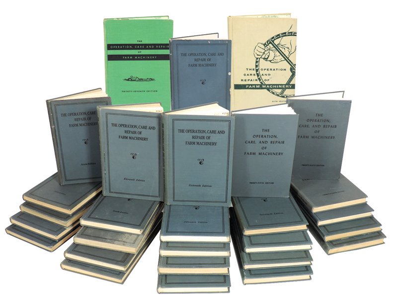 John Deere books (28), The Operation, Care and Repair: John Deere books (28), The Operation, Care and Repair of Farm Machinery, Editions 1-28, publ by John Deere-Moline, IL, all hard cover, most VG cond, ea 7.75"H x 5.25"W.