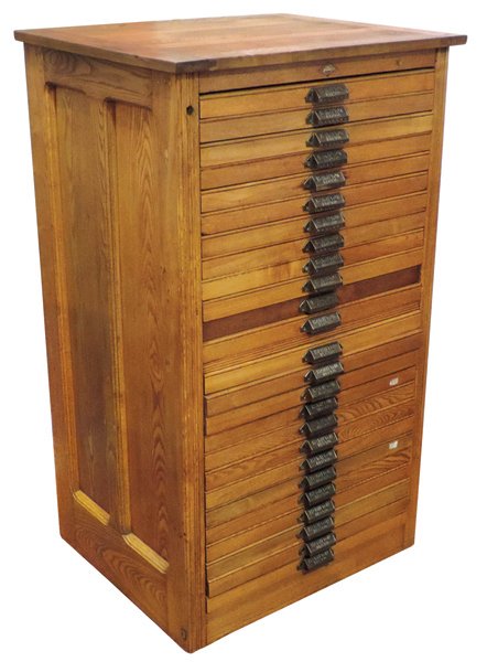 Printer's type cabinet, The Hamilton Co.-Two Rivers, (1 of 1)