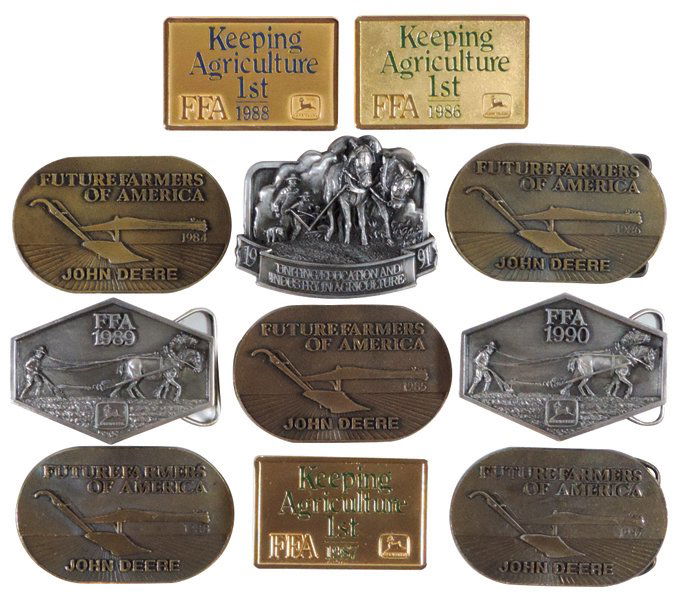 John Deere belt buckles (11), FFA 1984-1989 buckles in (1 of 1)