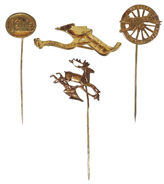 Stickpins & pin (4), John Deere Moline Iron Clad Wagons (1 of 1)