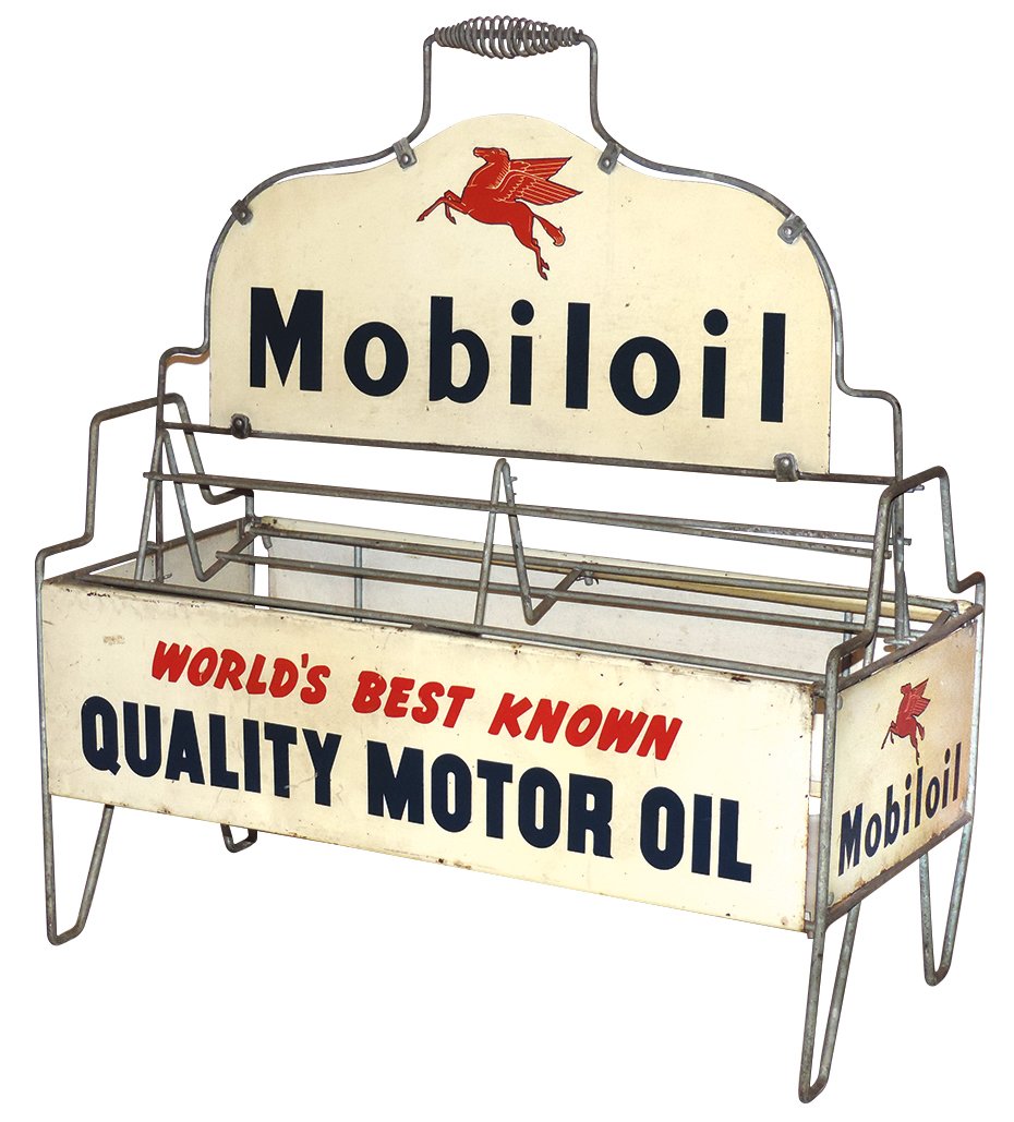 Petroliana display rack, Mobiloil, World's Best Known (1 of 1)