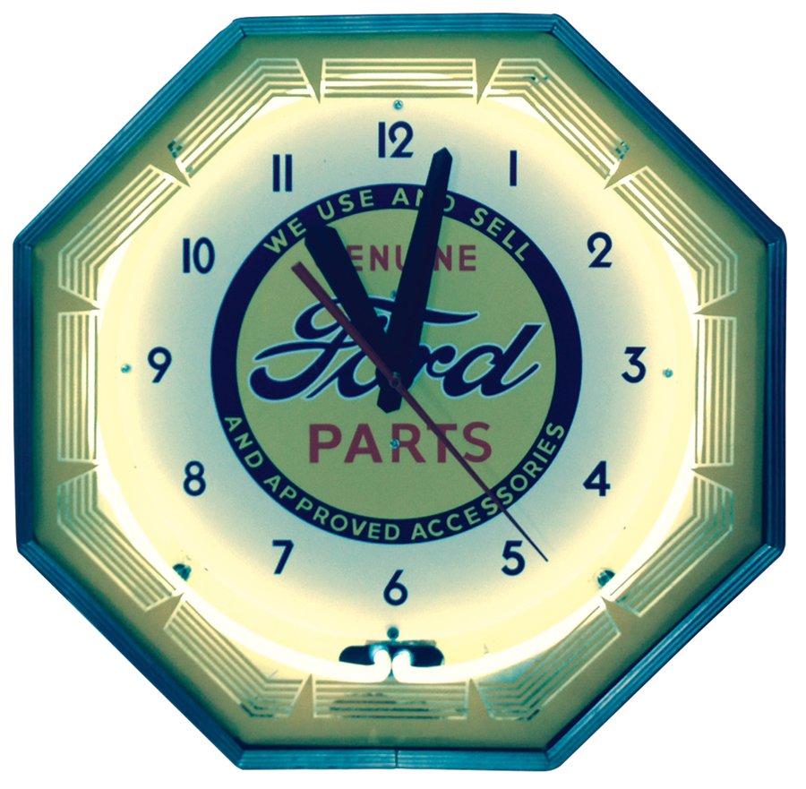 Automotive neon clock, mfgd by Neon Products Inc. (1 of 1)