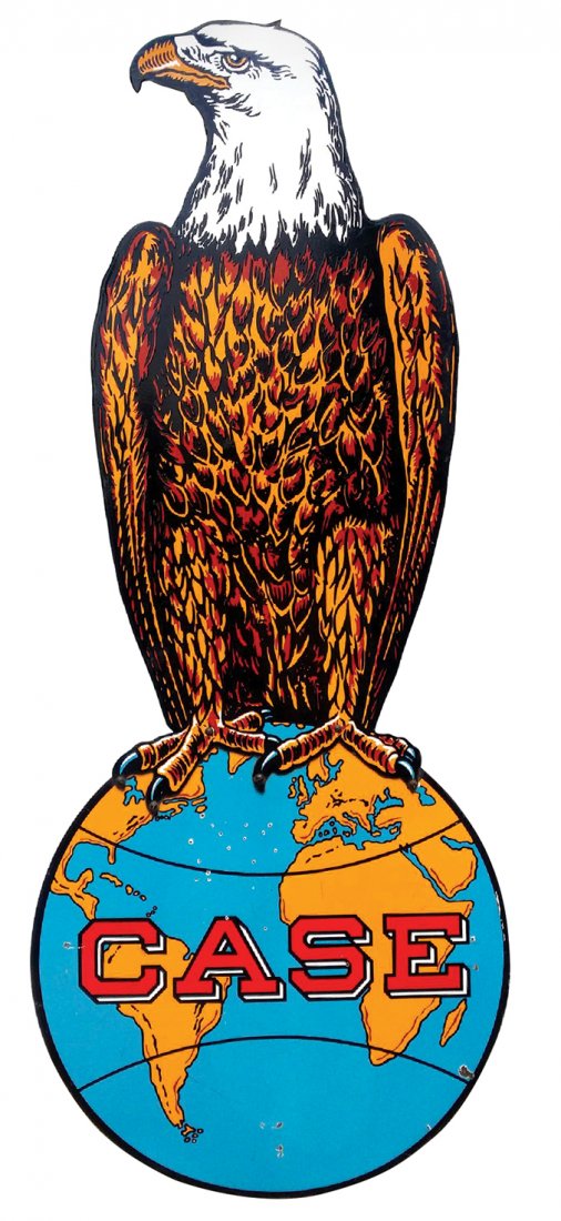 J.I. Case eagle sign, Eagle on Globe, multicolored