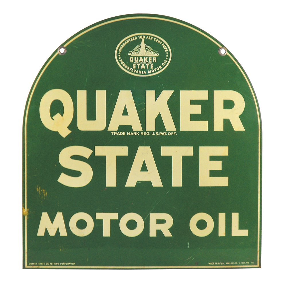 Petroliana sign, Quaker State Motor Oil, double-sided (1 of 1)