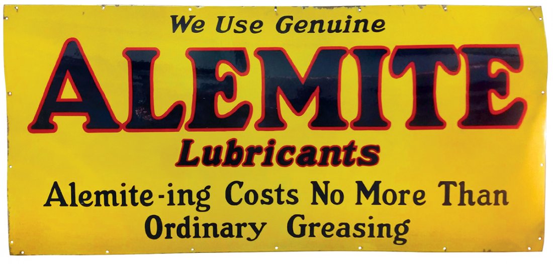 Petroliana sign, Alemite Lubricants, single-sided (1 of 1)