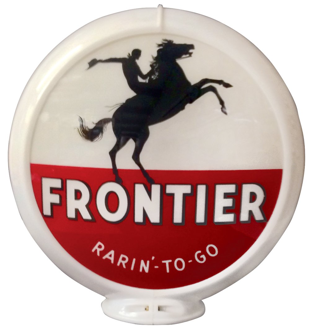Gasoline globe, Frontier, 13.5" capco body, Exc cond. (1 of 1)