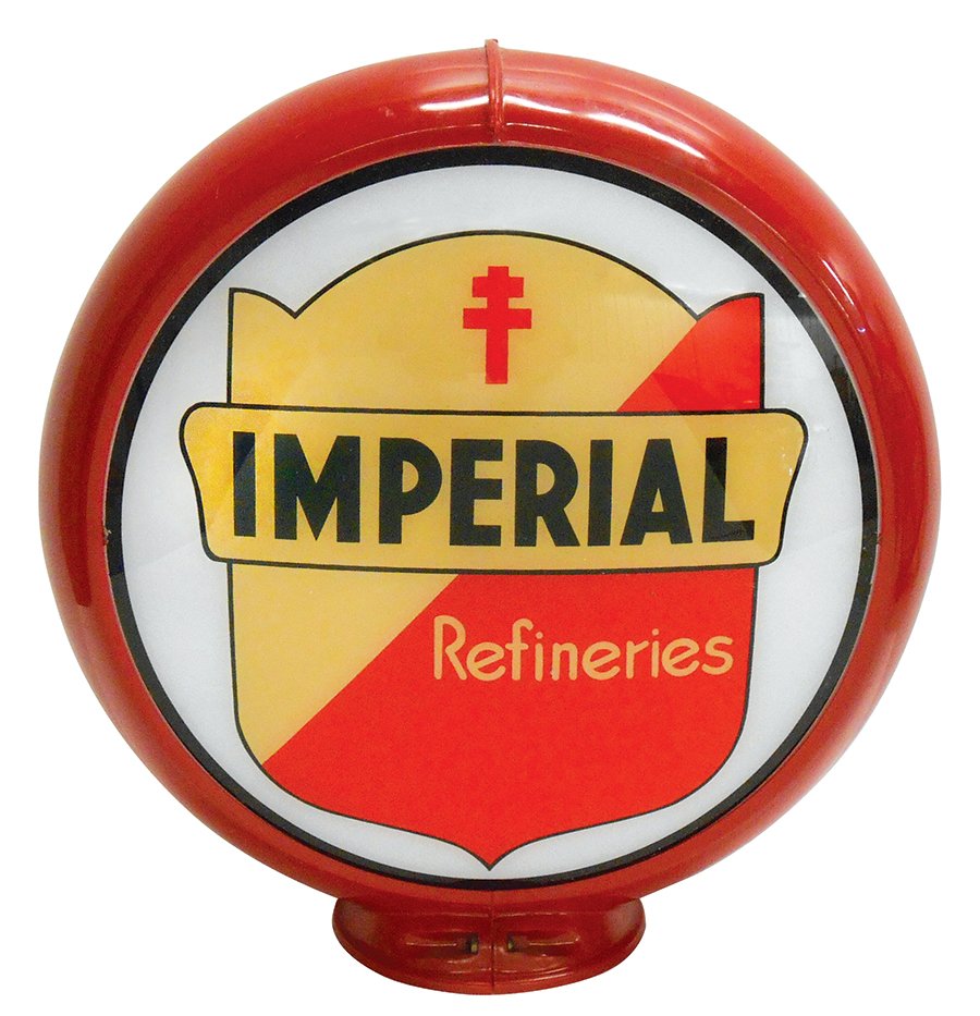 Gasoline globe, Imperial Refineries, glass lenses in (1 of 1)