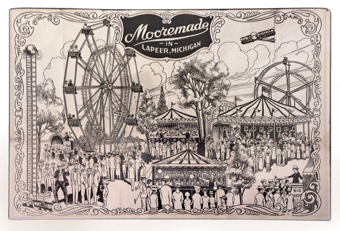 Carnival lithograph on paper, Mooremade in Lapeer, (1 of 1)