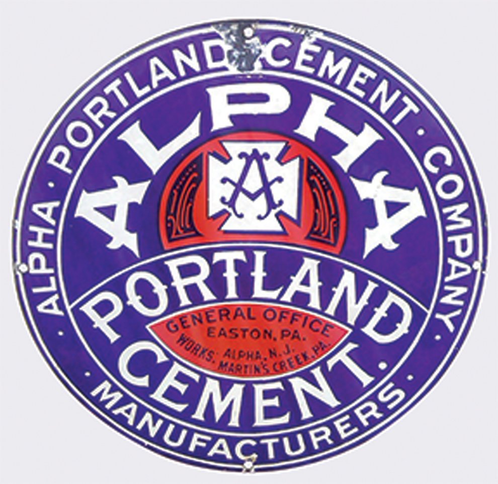 Alpha Portland Cement porcelain sign from Easton, PA, (1 of 1)