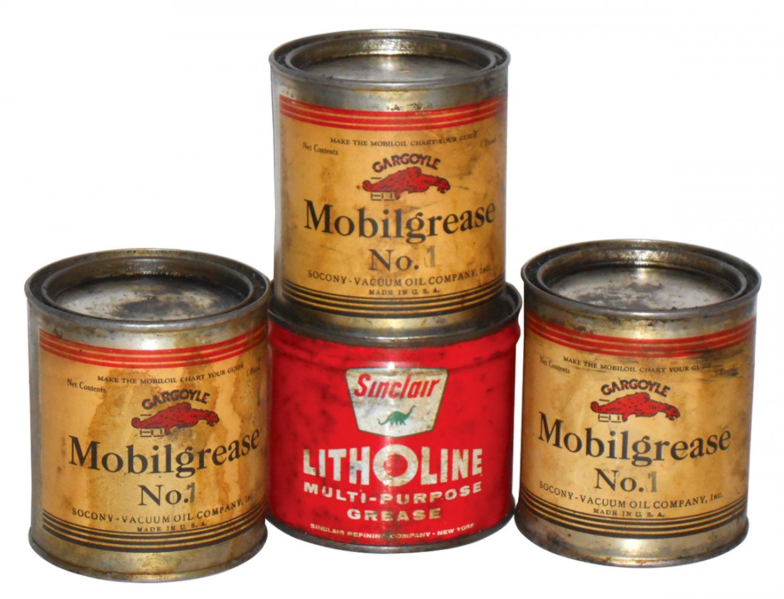 Petroliana grease cans (4), Mobilgrease No. 1, (3) 1# (1 of 1)