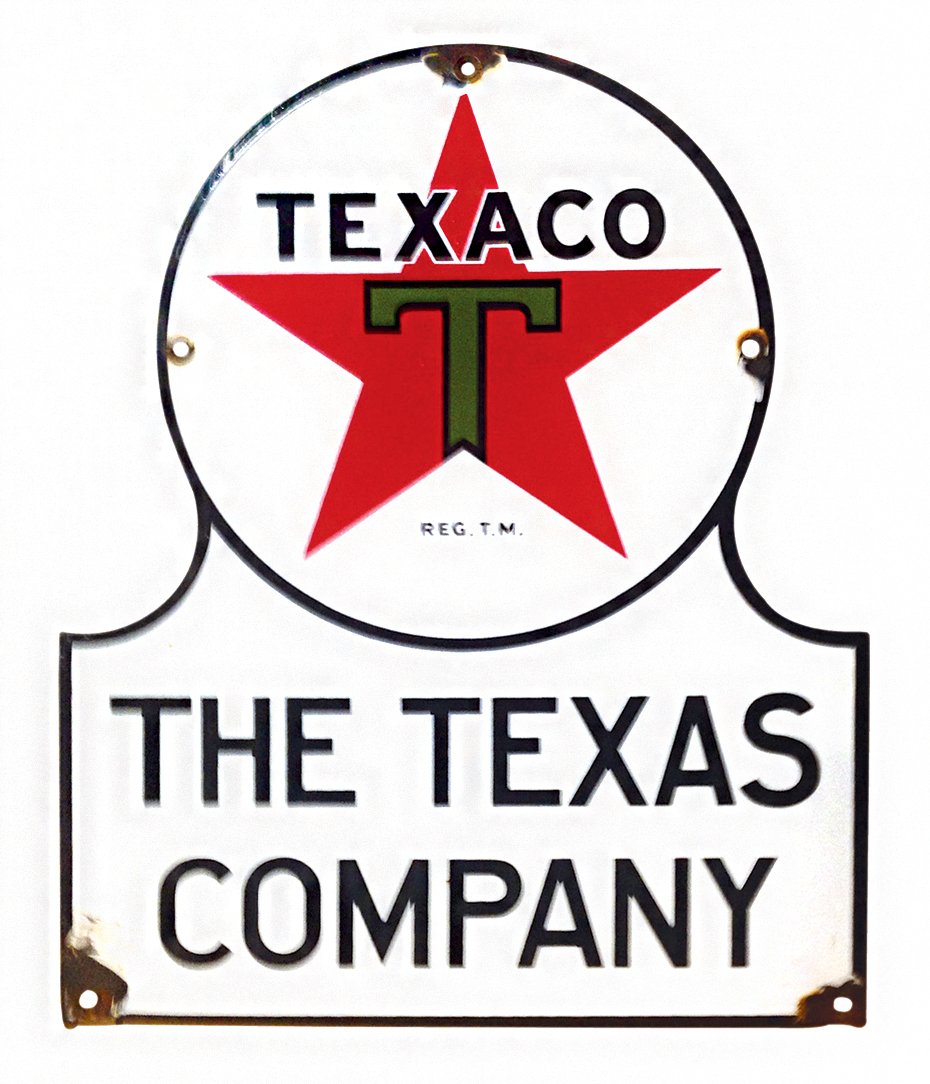 Petroliana sign, Texaco "The Texas Company" porcelain (1 of 1)