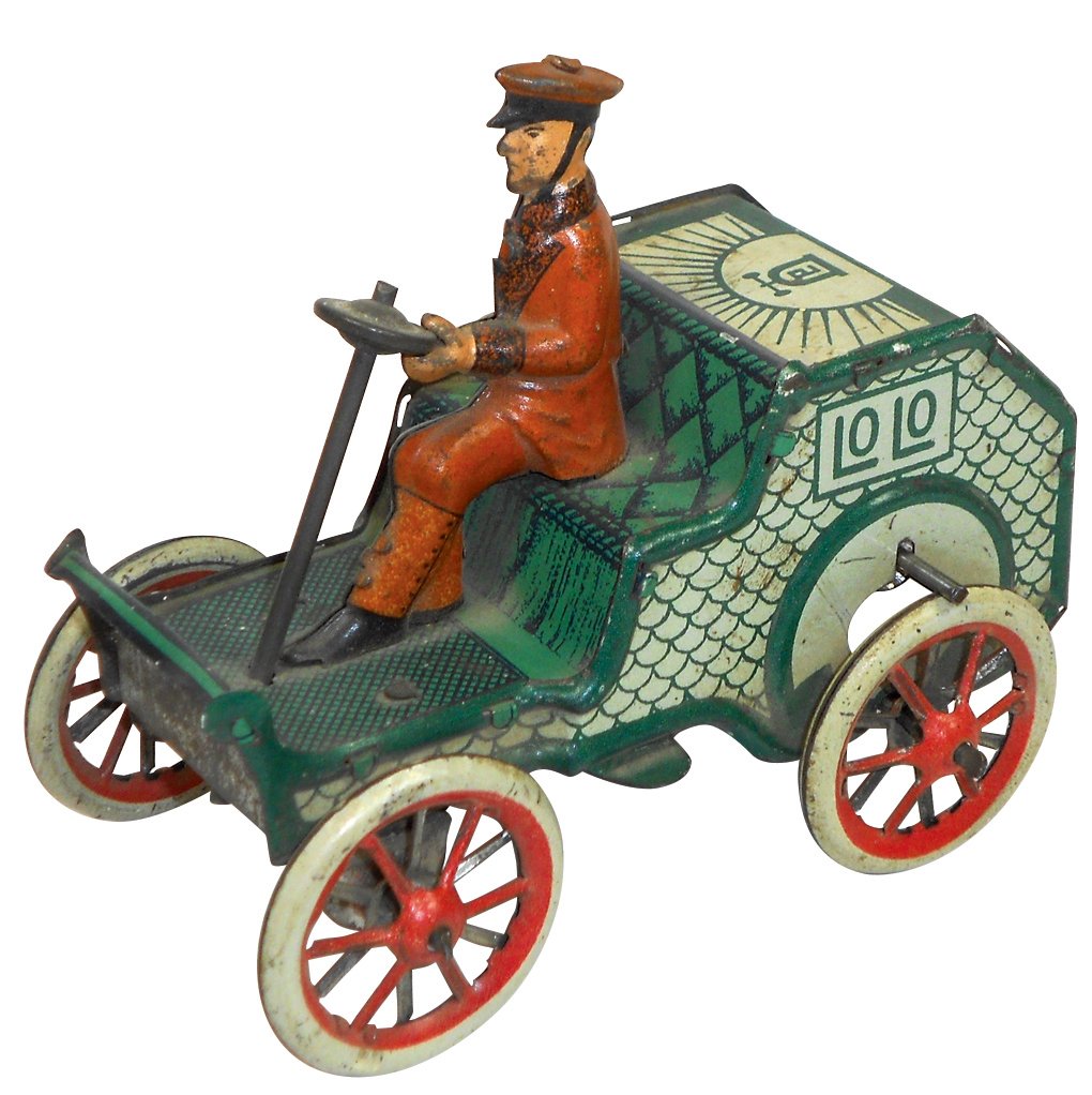Toy windup, Lehmann LoLo, litho on tin, Exc working: Toy windup, Lehmann LoLo, litho on tin, Exc working cond, 4"L.