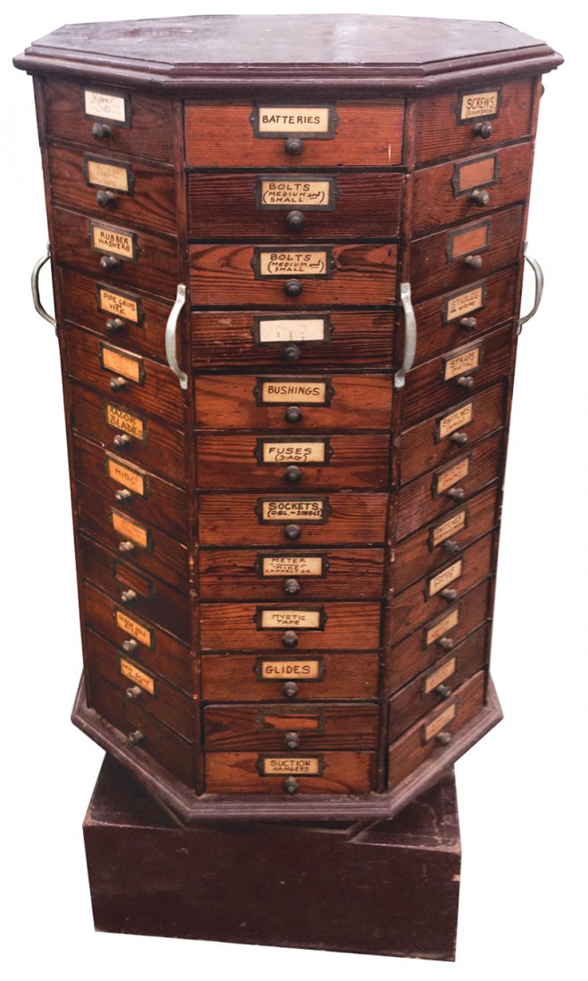 Hardware store nut & bolt pine, revolving w/96