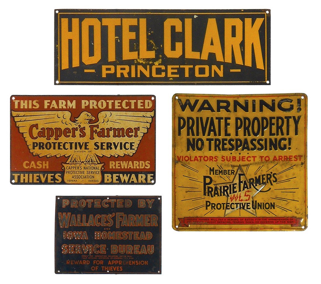 Farm & hotel signs (4), Hotel Clark-Princeton, IL, mfgd (1 of 1)