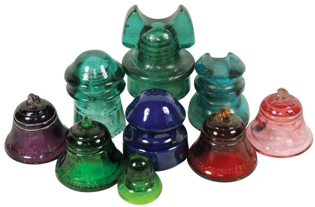 Insulators (9), Cable; (2) Hemingray-U.S.A. No. (1 of 1)