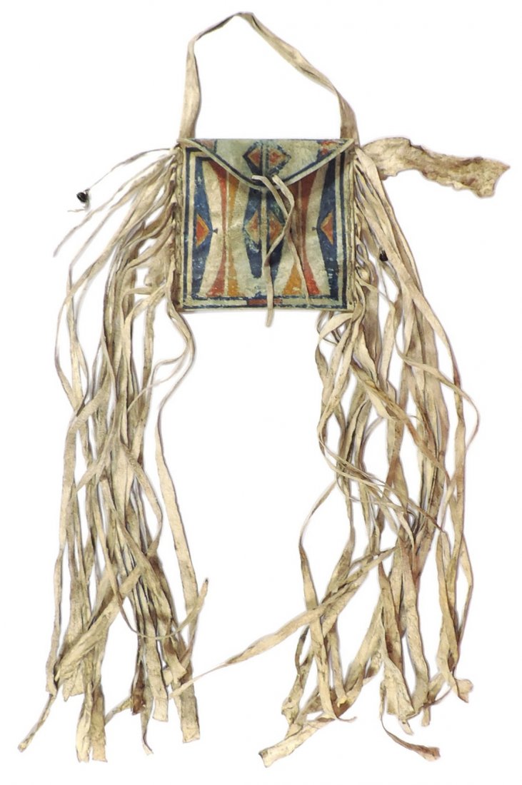Native American bag, deerskin, VG cond w/some paint (1 of 1)