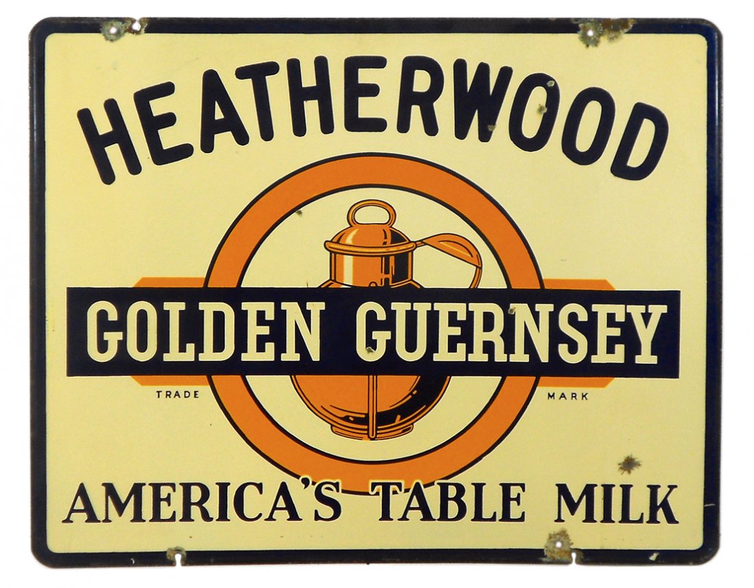 Livestock sign, Heatherwood Golden Guernsey, America's (1 of 2)
