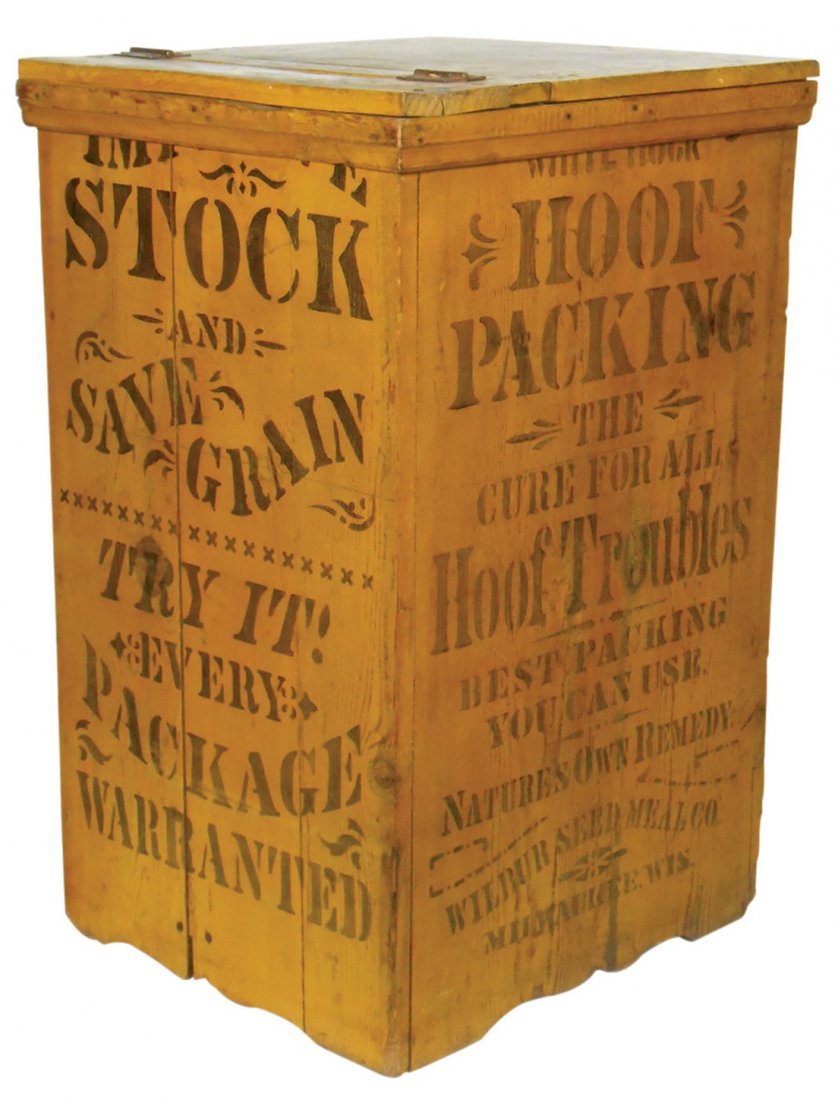 Feed store advertising bin, Wilbur Seed Meal (1 of 2)