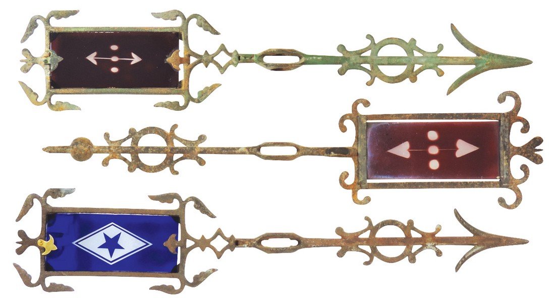 Weathervane arrows w/glass inserts (3), (2) double (1 of 1)