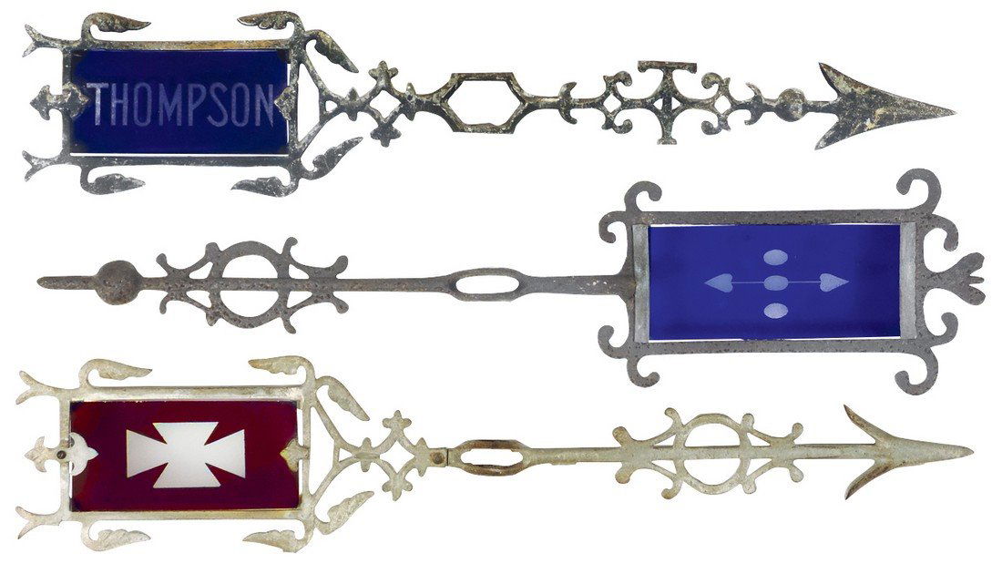 Weathervane arrows w/glass inserts (3), Thompson, zinc (1 of 1)