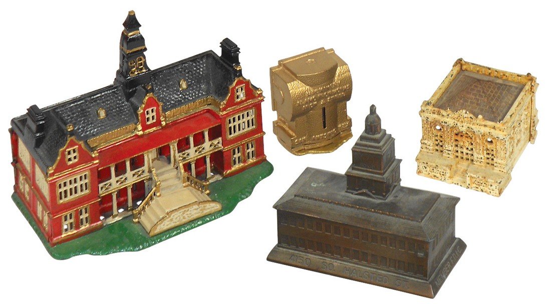 Still banks (4), Alamo Iron works, VG cond, 3.5"H; (1 of 1)