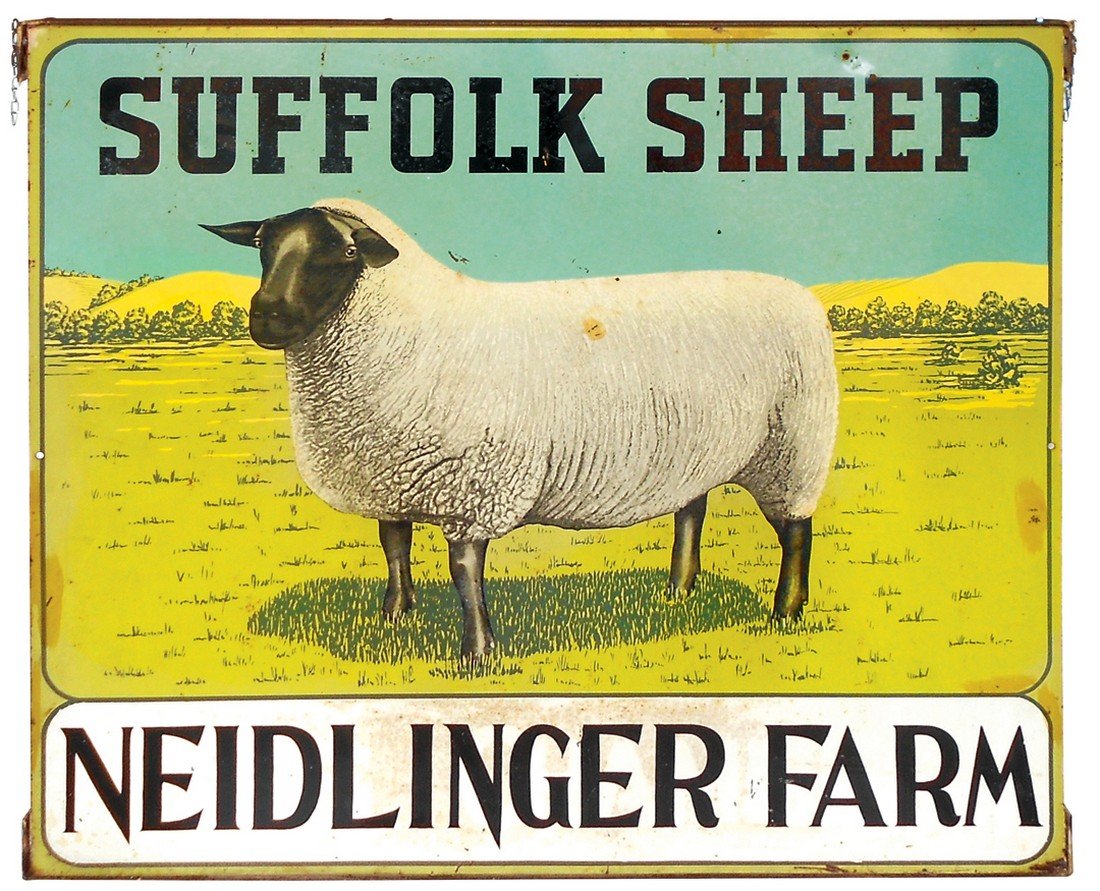 Livestock sign, Suffolk Sheep from Neidlinger Farm, (1 of 2)