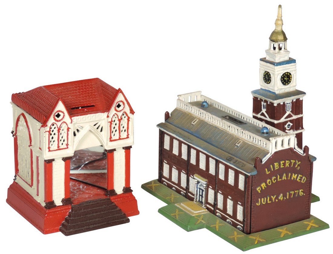 Still banks (2), Multiplying Bank, 1883,  6.5"H & (1 of 1)