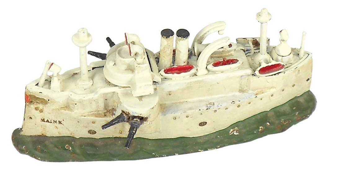 Still bank, Battleship Maine, mfgd by J. & E. Stevens, (1 of 1)