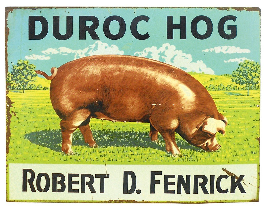 Livestock sign, Duroc Hog, Robert D, Fenrick, 2-sided (1 of 1)