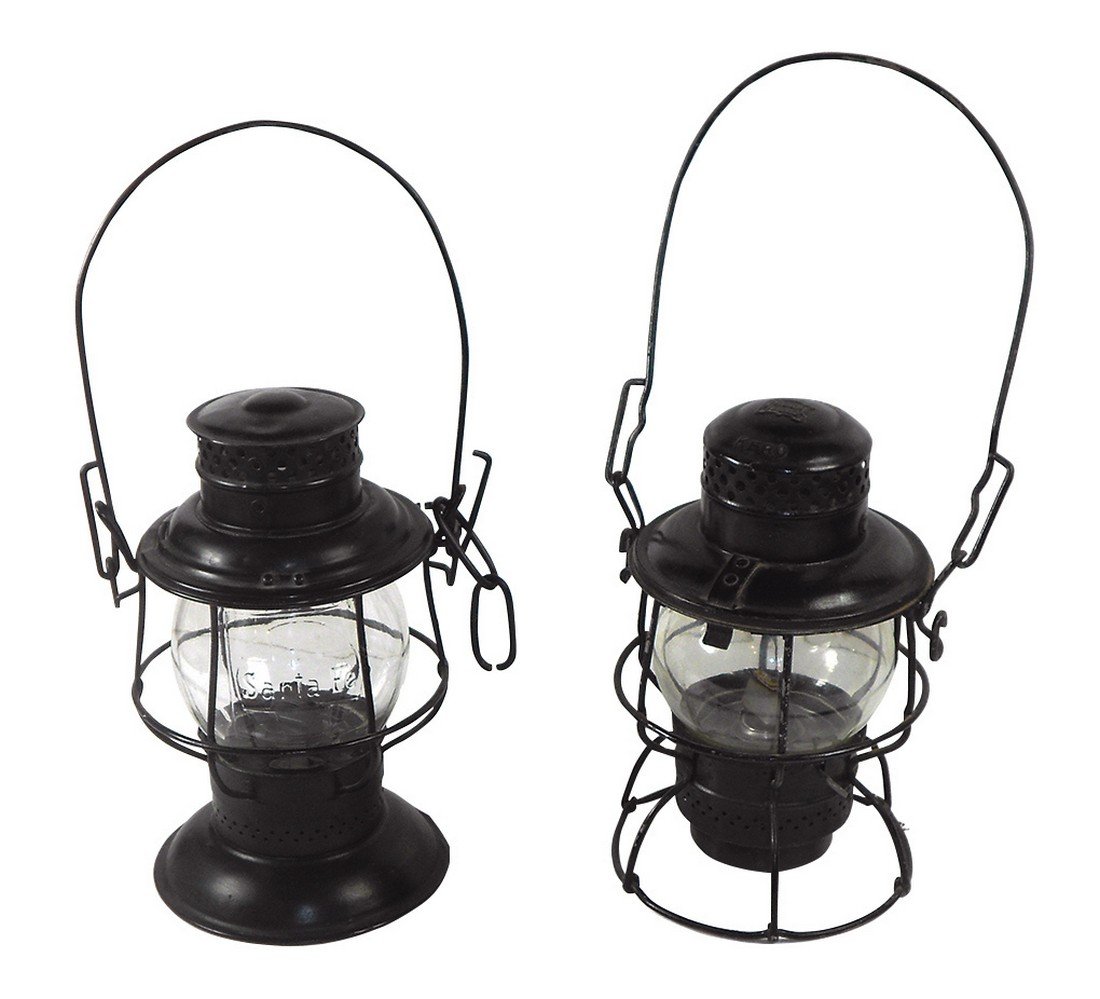 Railroad lanterns (2), AT & SF w/embossed glass globe & (1 of 1)