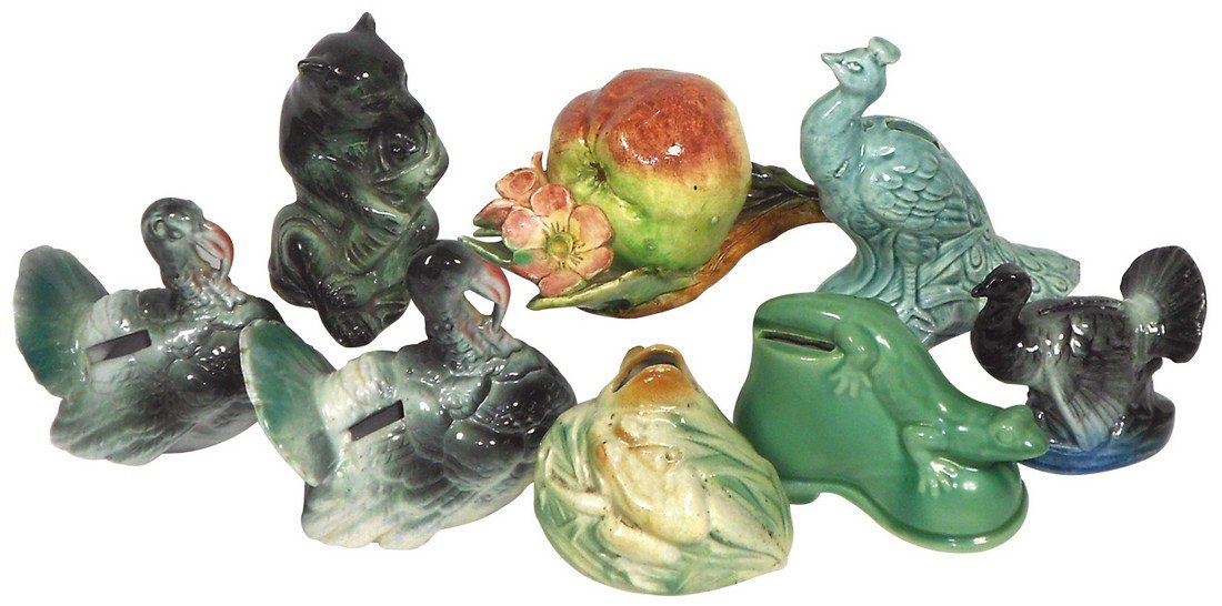 Still banks (8), peacock; (3) turkeys (one marked Van (1 of 1)